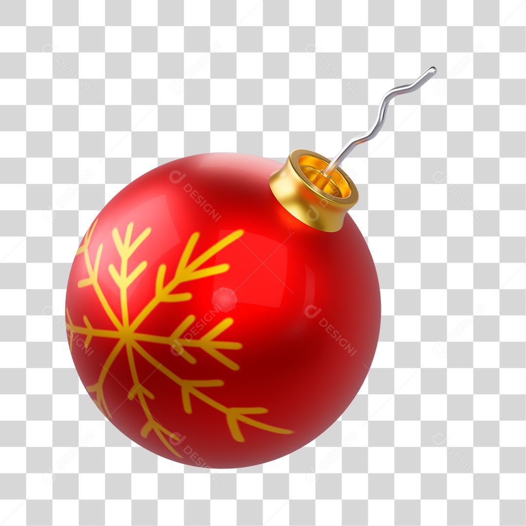 Elemento Bola de Natal 3D PNG Transparente Sem Fundo