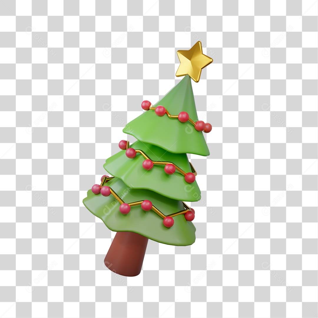 Elemento de Natal Árvore 3D PNG Transparente Sem Fundo
