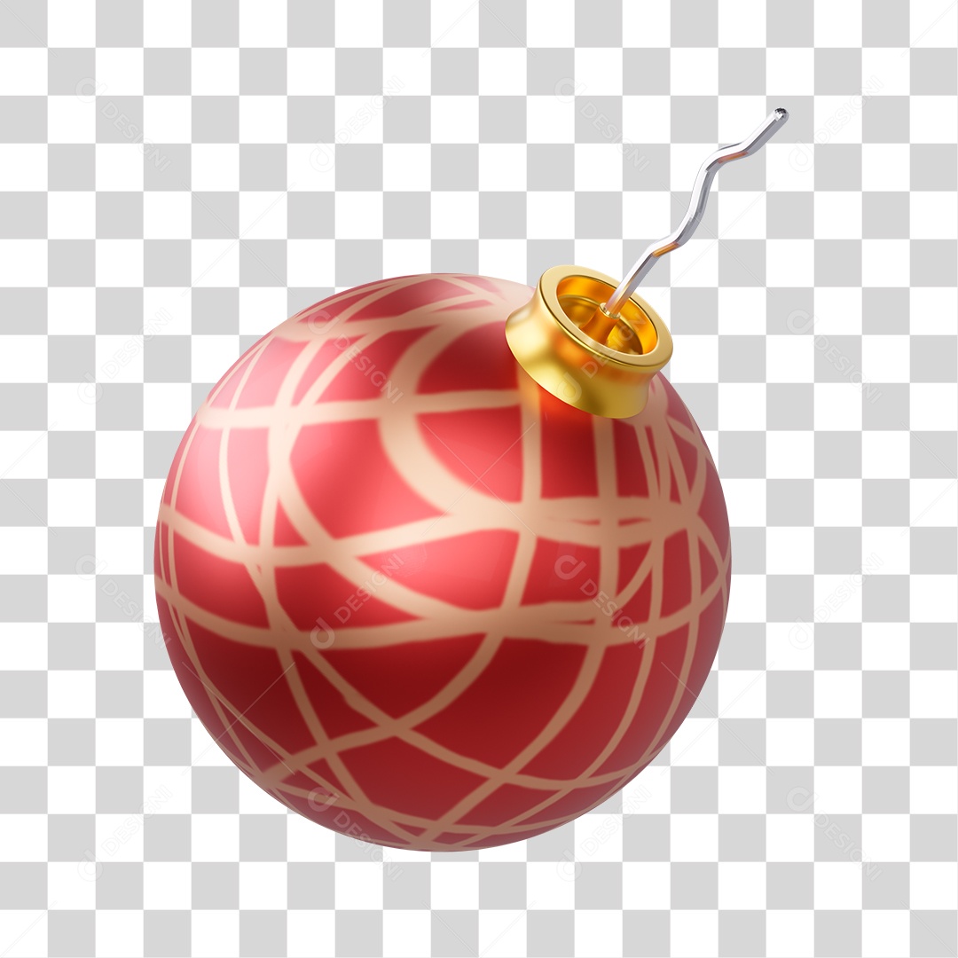 Elemento Bola de Natal 3D PNG Transparente Sem Fundo