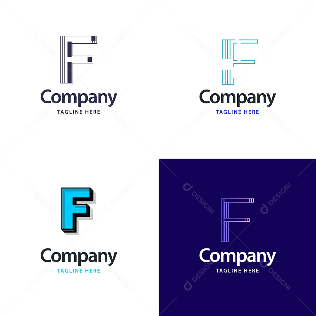 Logo F Logotipos Modernos Vetor EPS