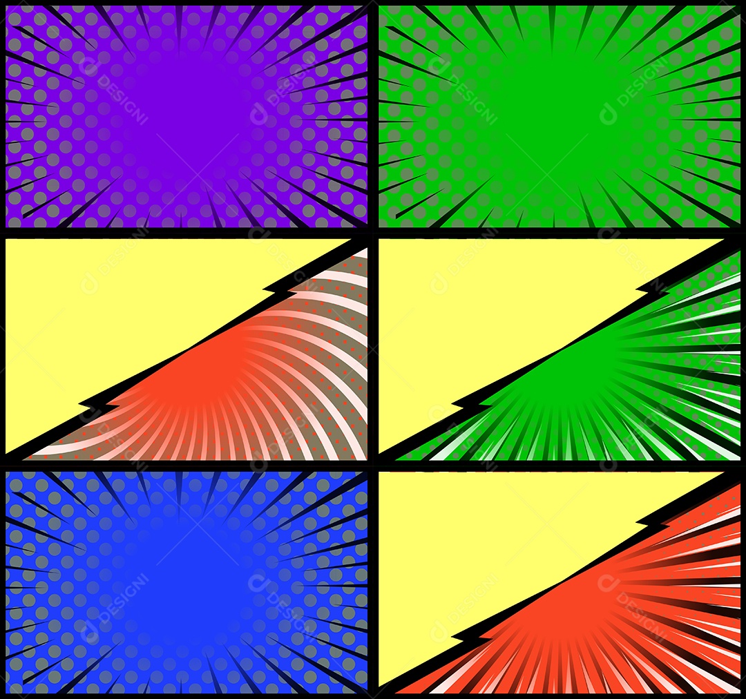 Vetor Retrô De Fundo Em Quadrinhos Coloridos Vetor EPS