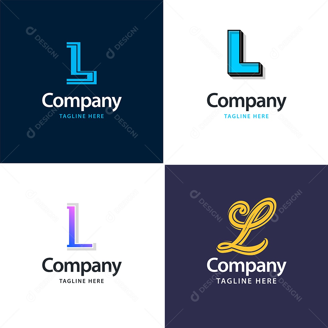 Logo L Logotipos Modernos Vetor EPS