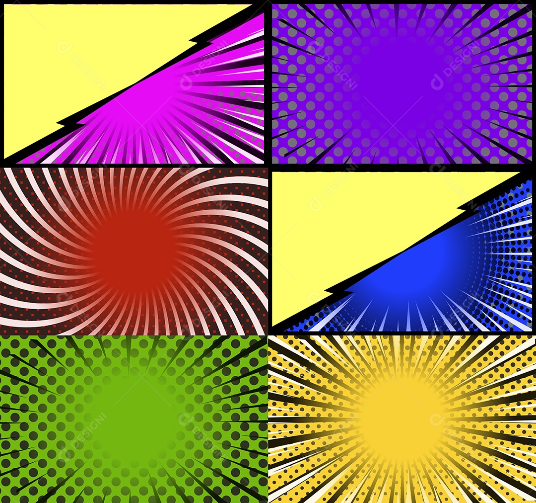 Vetor Retrô De Fundo Em Quadrinhos Coloridos Vetor EPS