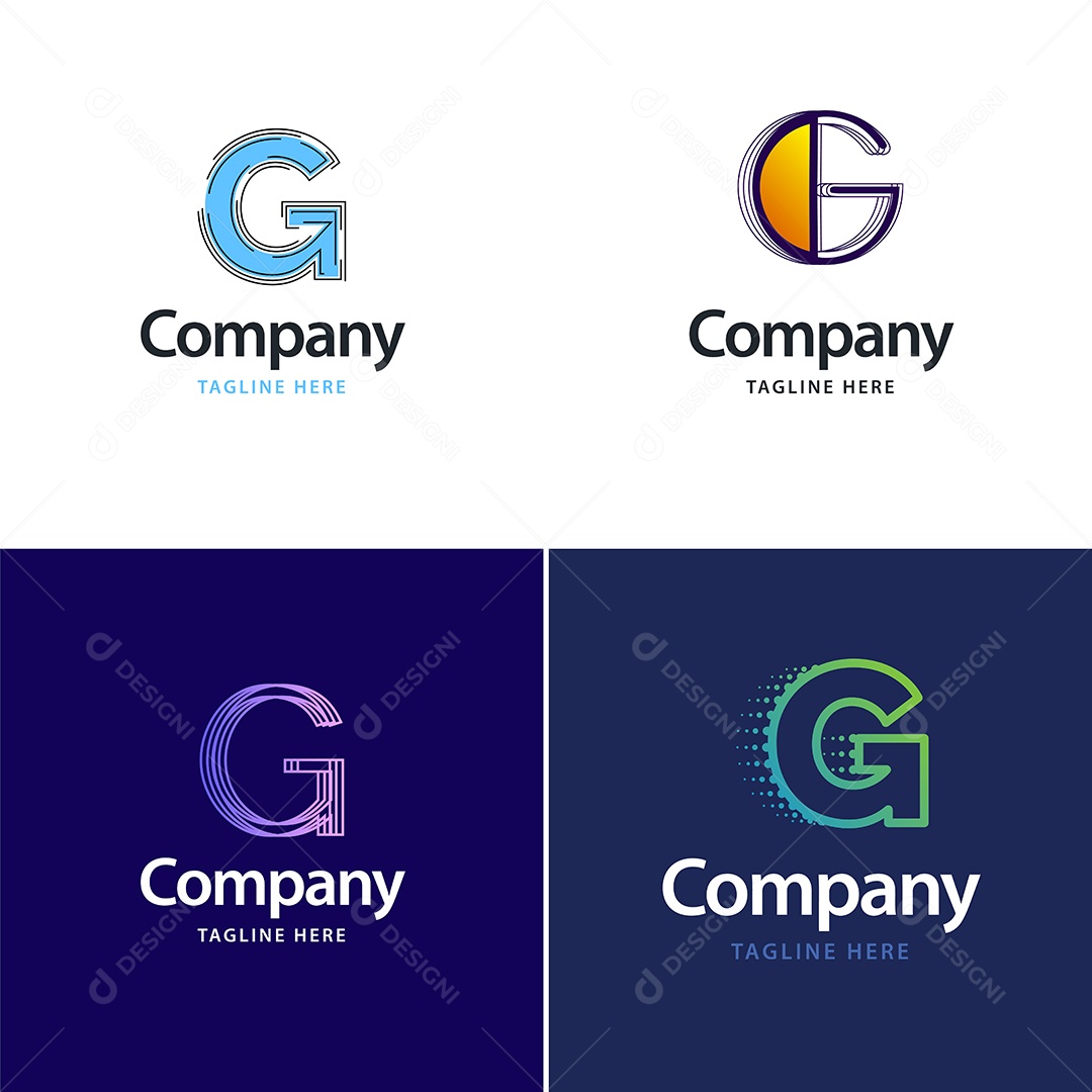 Logo G Logotipos Modernos Vetor EPS