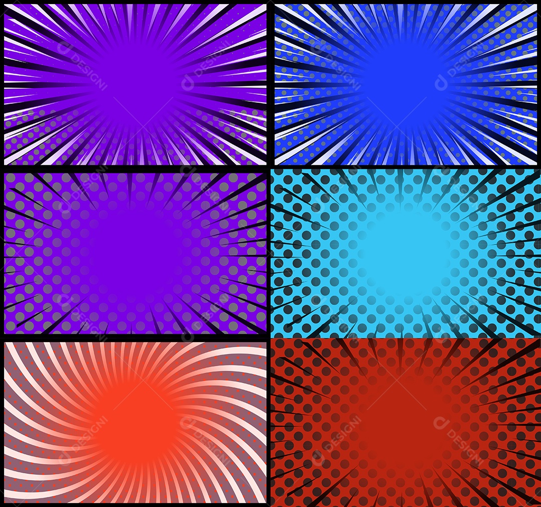 Vetor Retrô De Fundo Em Quadrinhos Coloridos Vetor EPS