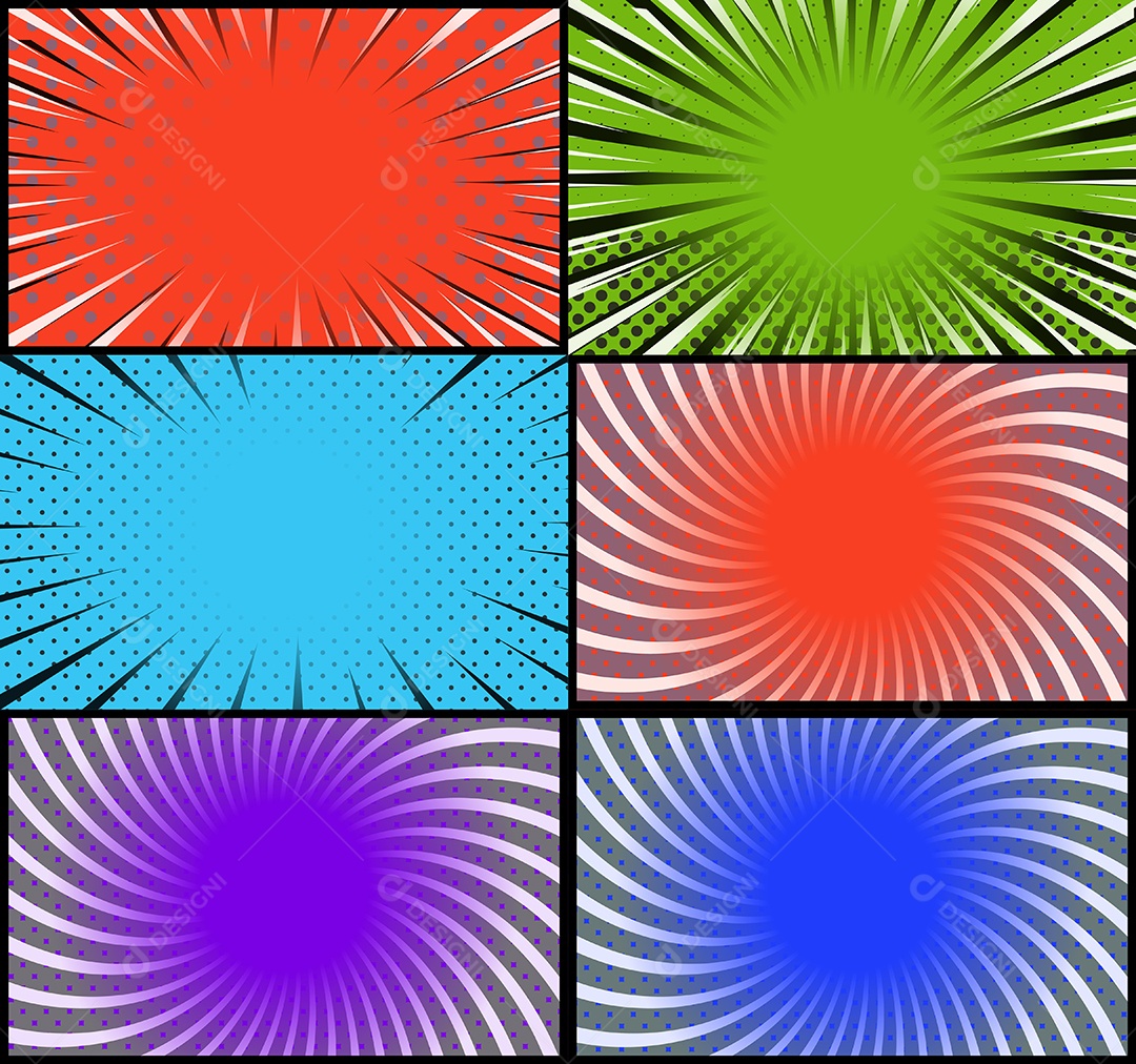 Vetor Retrô De Fundo Em Quadrinhos Coloridos Vetor EPS