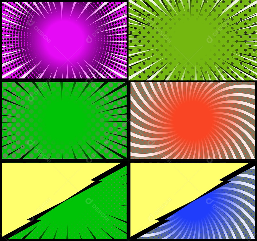 Vetor Retrô De Fundo Em Quadrinhos Coloridos Vetor EPS