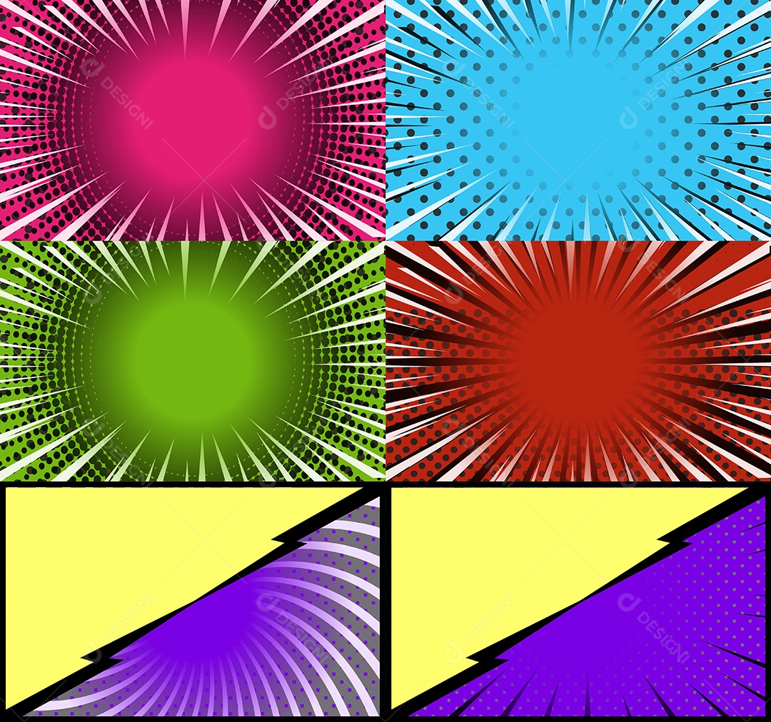 Vetor Retrô De Fundo Em Quadrinhos Coloridos Vetor EPS