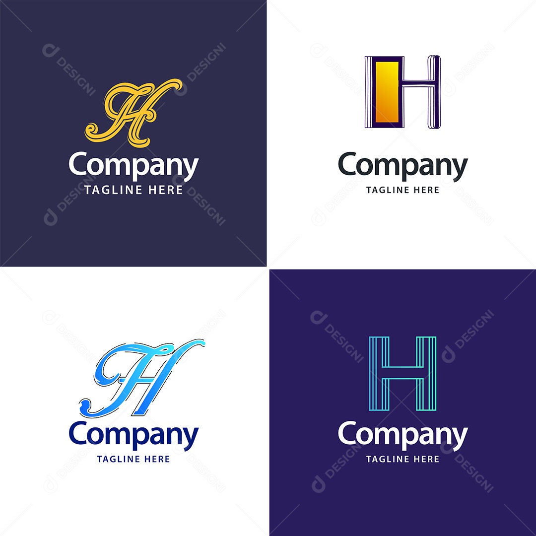 Logo H Logotipos Modernos Vetor EPS