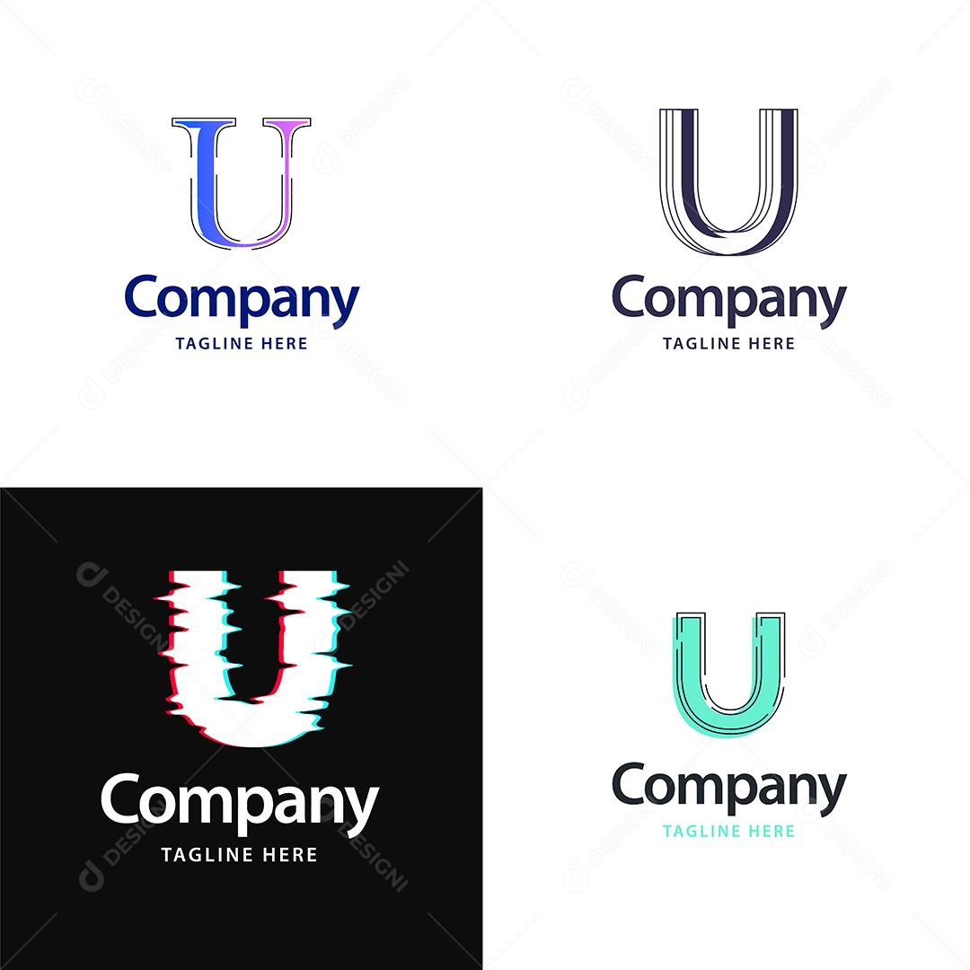 Logo U Logotipos Modernos Vetor EPS