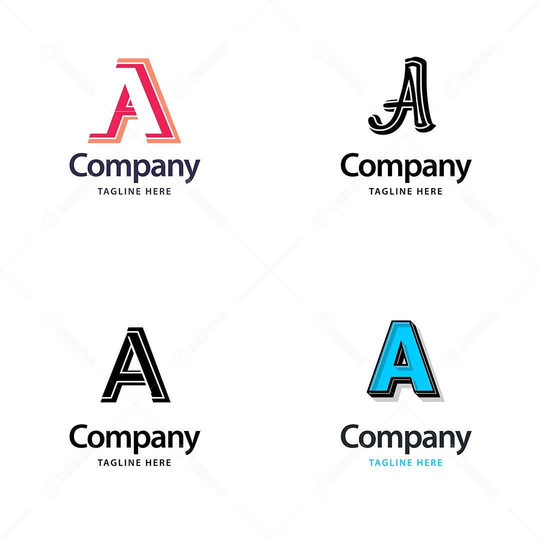 Logo A Logotipos Modernos Vetor EPS