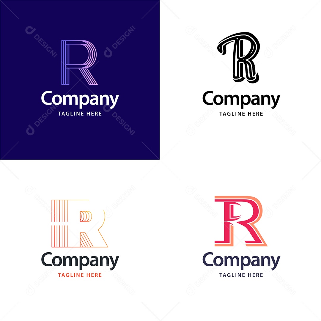 Logo R Logotipos Modernos Vetor EPS