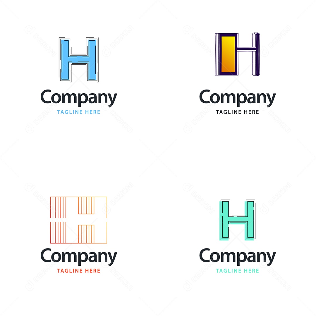 Logo H Logotipos Modernos Vetor EPS