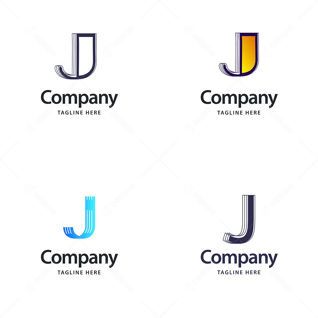 Logo J Logotipos Modernos Vetor EPS