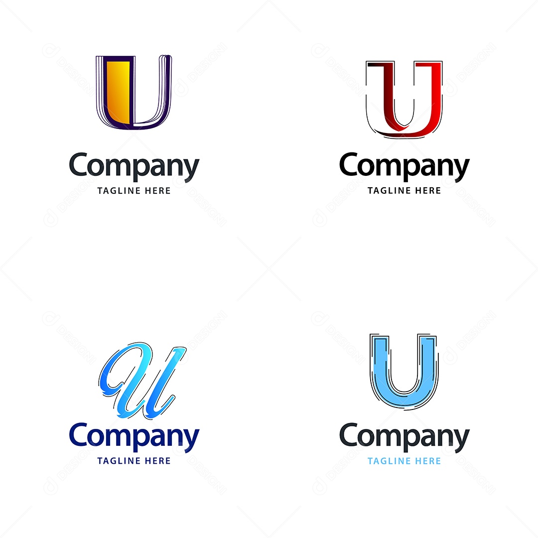Logo U Logotipos Modernos Vetor EPS
