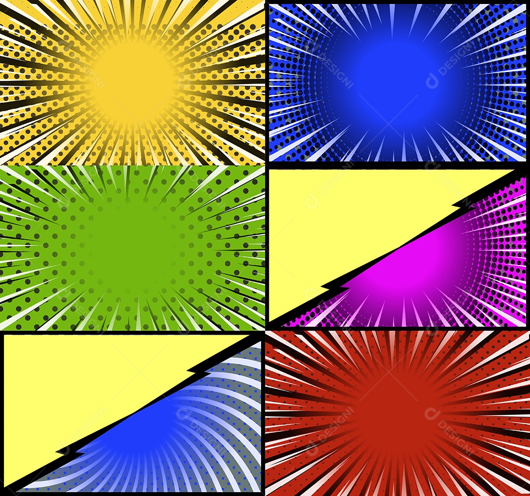 Vetor Retrô De Fundo Em Quadrinhos Coloridos Vetor EPS