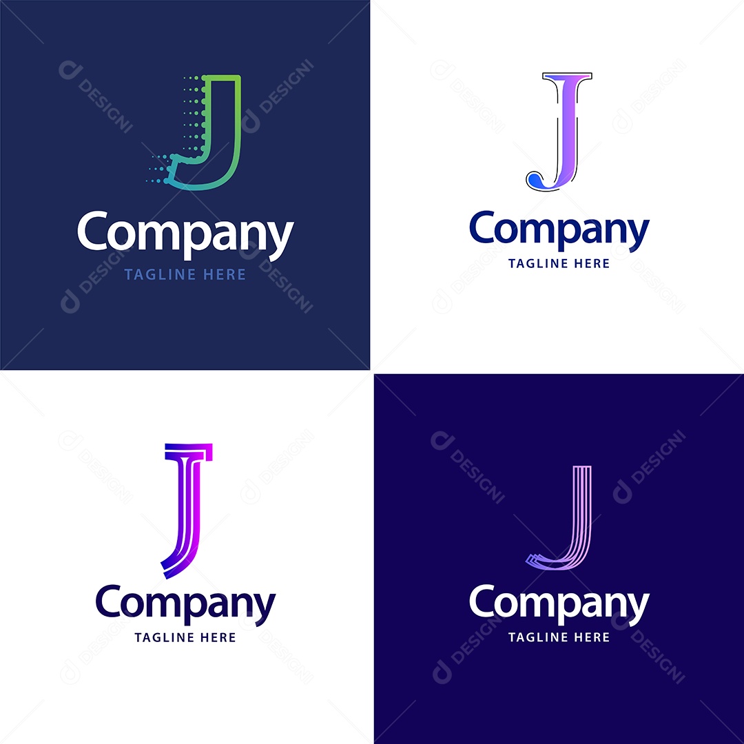 Logo J Logotipos Modernos Vetor EPS