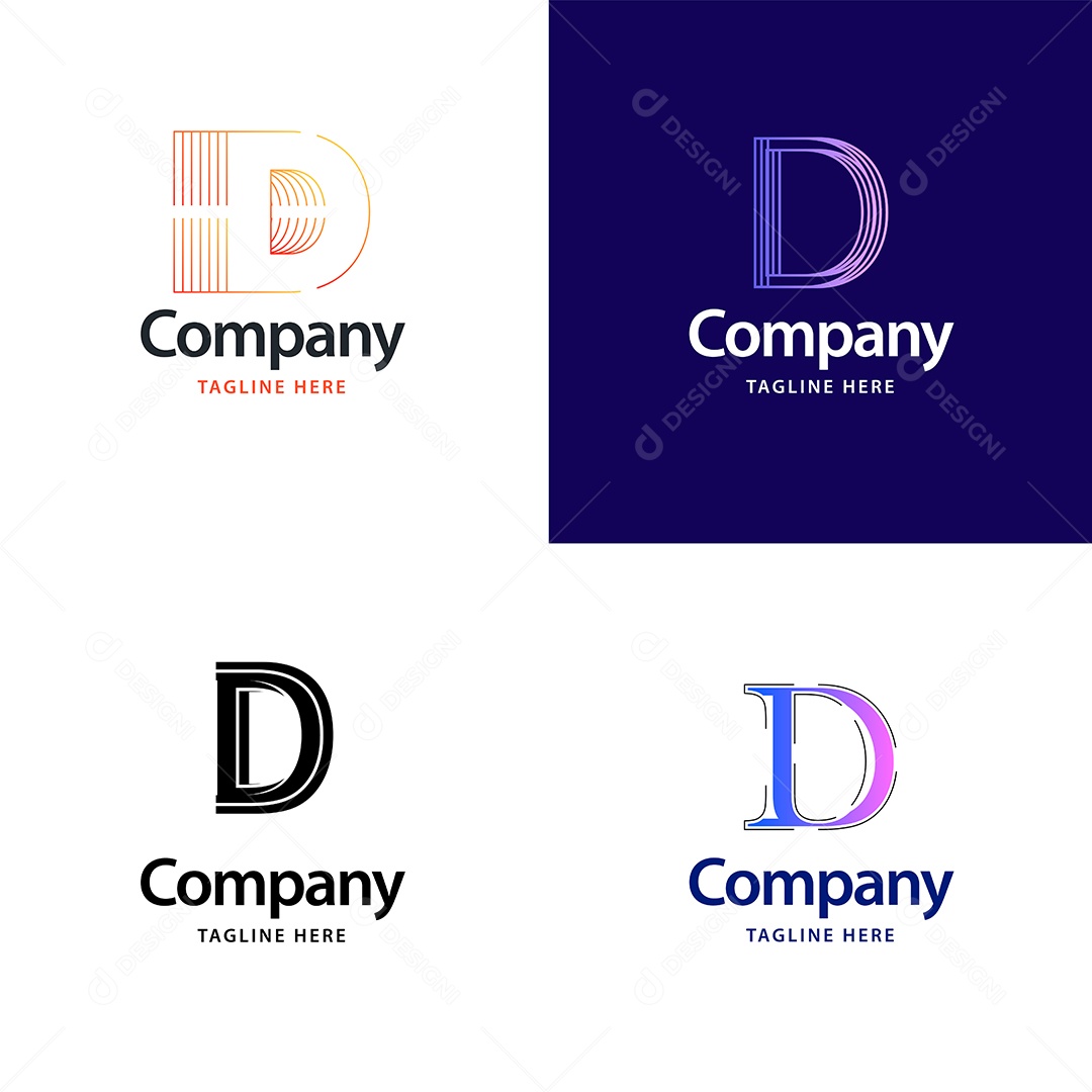 Logo D Personalizada Logotipos Modernos Vetor EPS