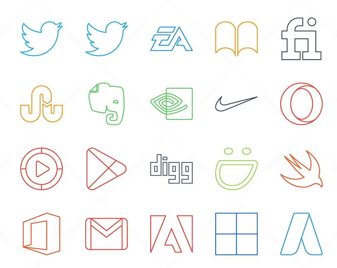 Pacote De Redes Sociais Vetor EPS