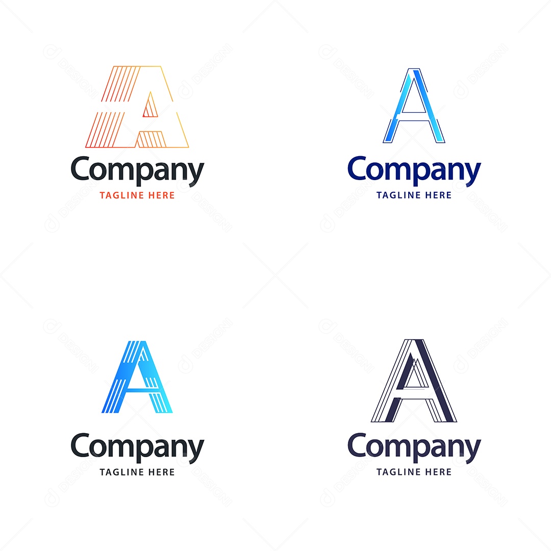 Logo A Personalizada Logotipos Modernos Vetor EPS