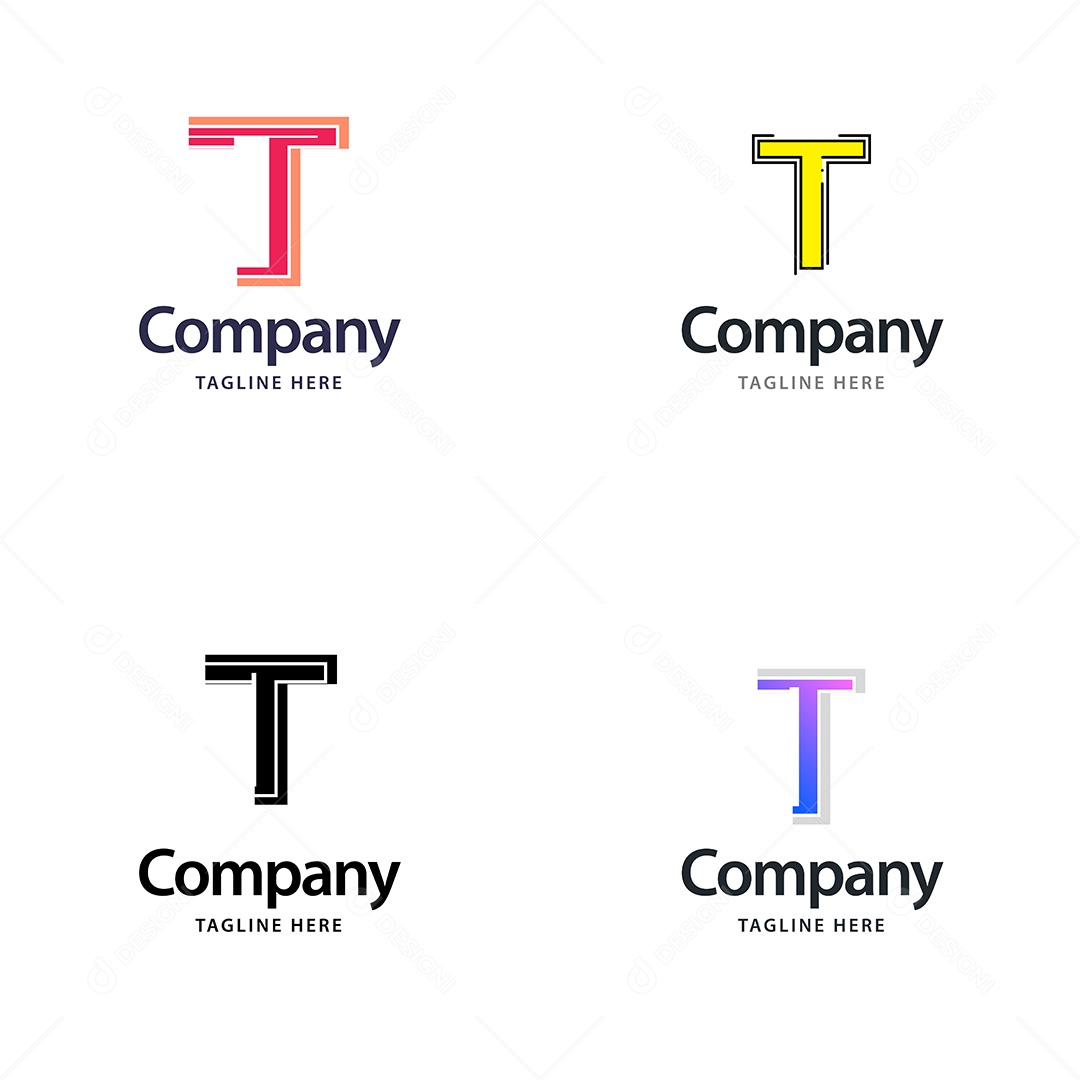 Logo T Personalizada Logotipos Modernos Vetor EPS