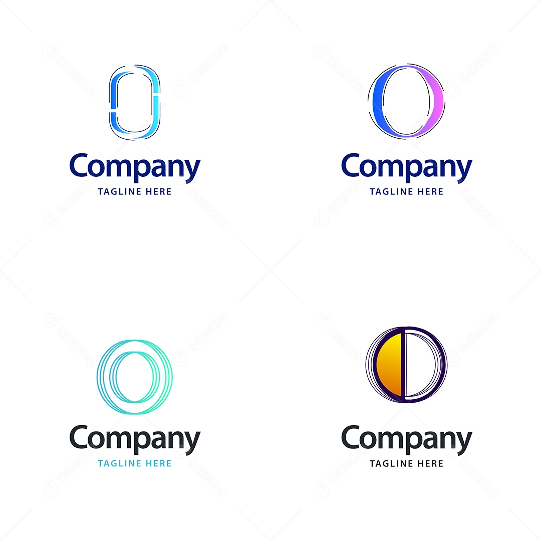 Logo O Personalizada Logotipos Modernos Vetor EPS