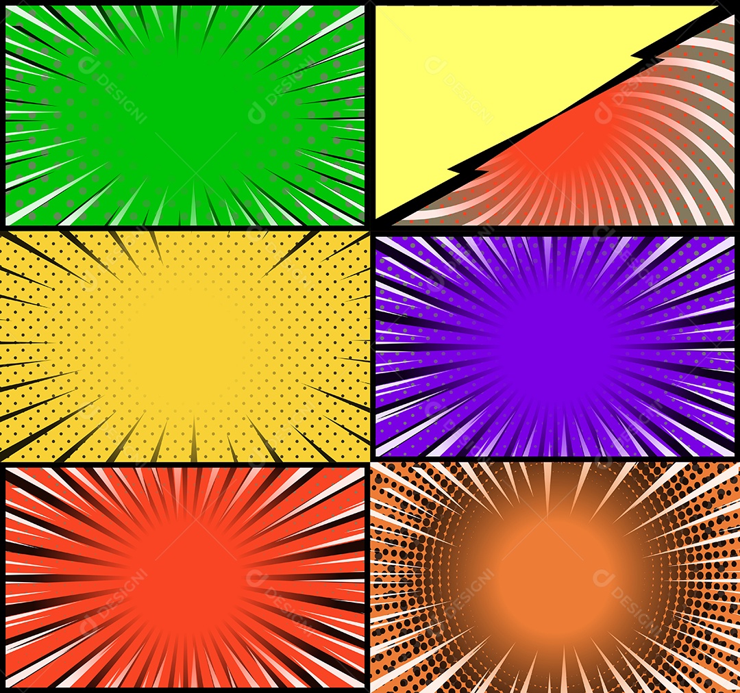 Vetor Retrô De Fundo Em Quadrinhos Coloridos Vetor EPS