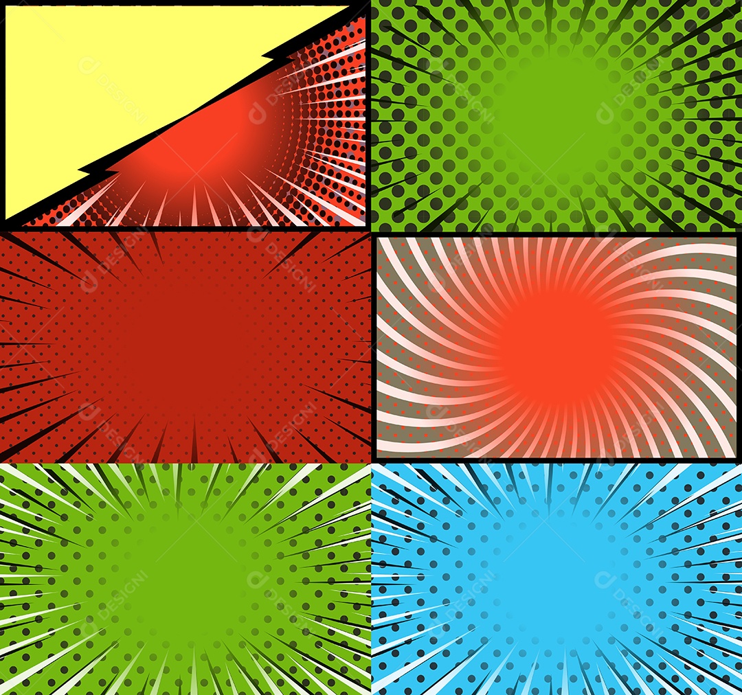 Vetor Retrô De Fundo Em Quadrinhos Coloridos Vetor EPS