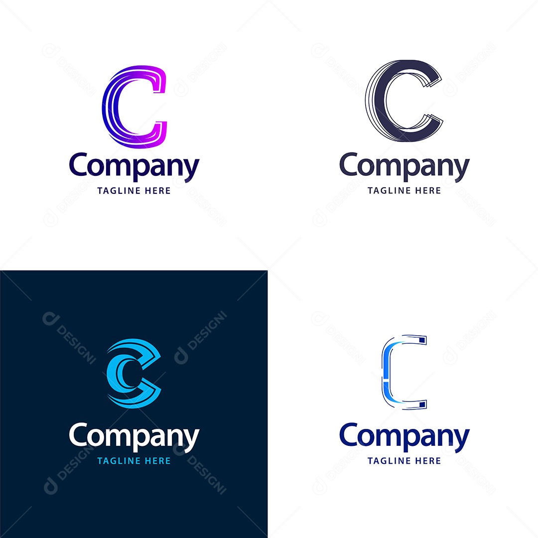 Logo C Personalizada Logotipos Modernos Vetor EPS