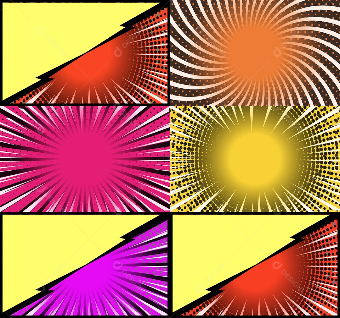 Vetor Retrô De Fundo Em Quadrinhos Coloridos Vetor EPS