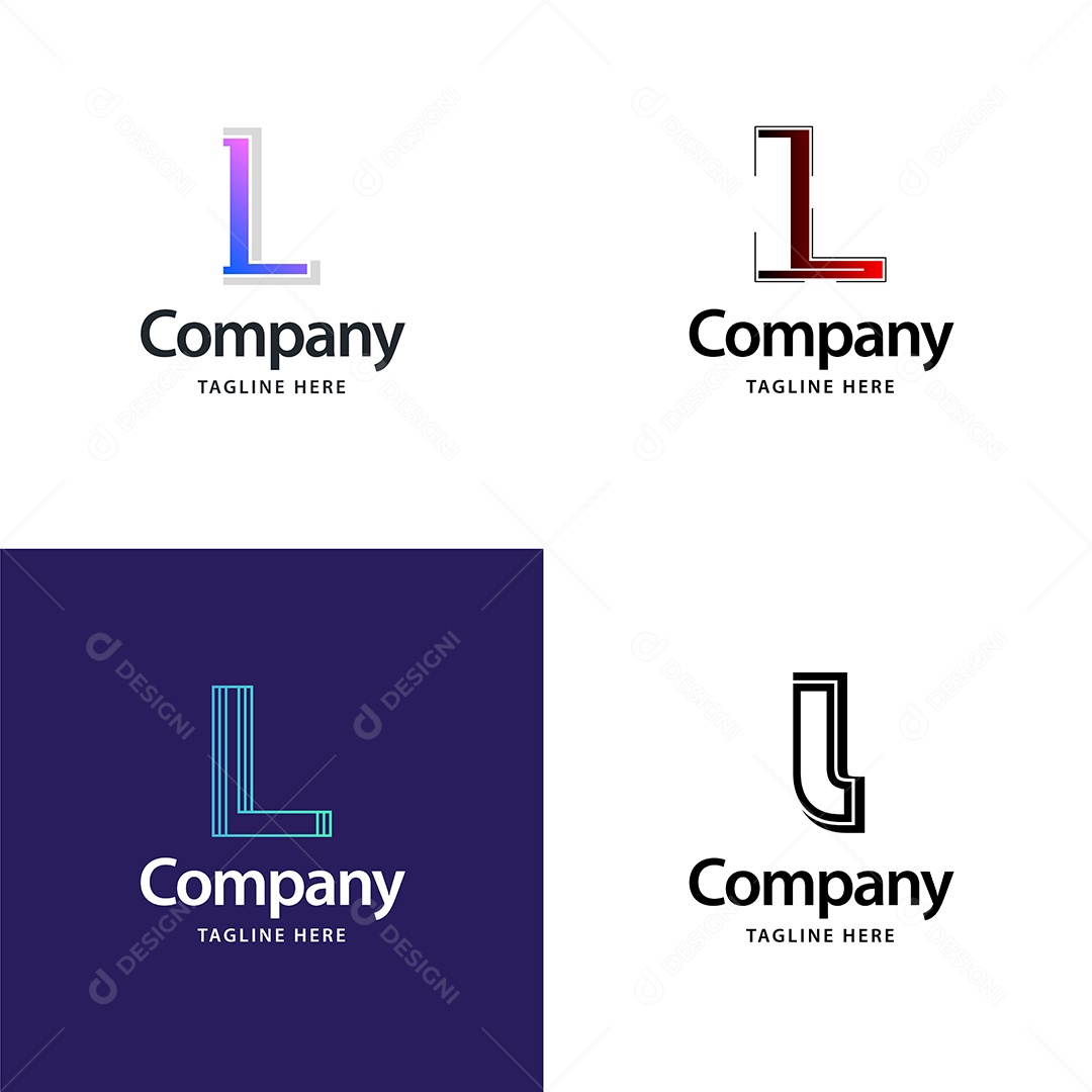 Logo L Personalizada Logotipos Modernos Vetor EPS