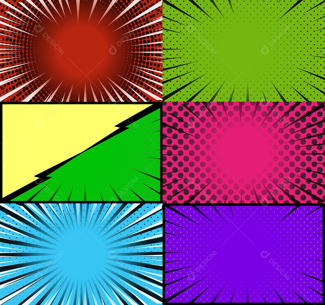 Vetor Retrô De Fundo Em Quadrinhos Coloridos Vetor EPS