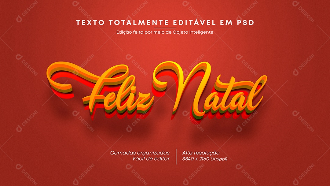 Texto 3D Natal PSD Editável