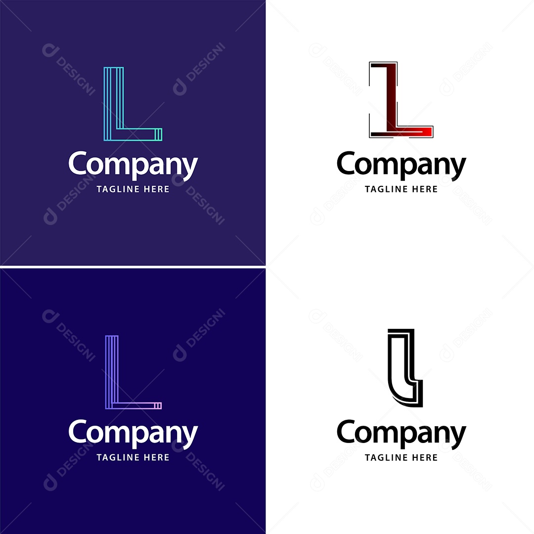 Logo L Personalizada Logotipos Modernos Vetor EPS