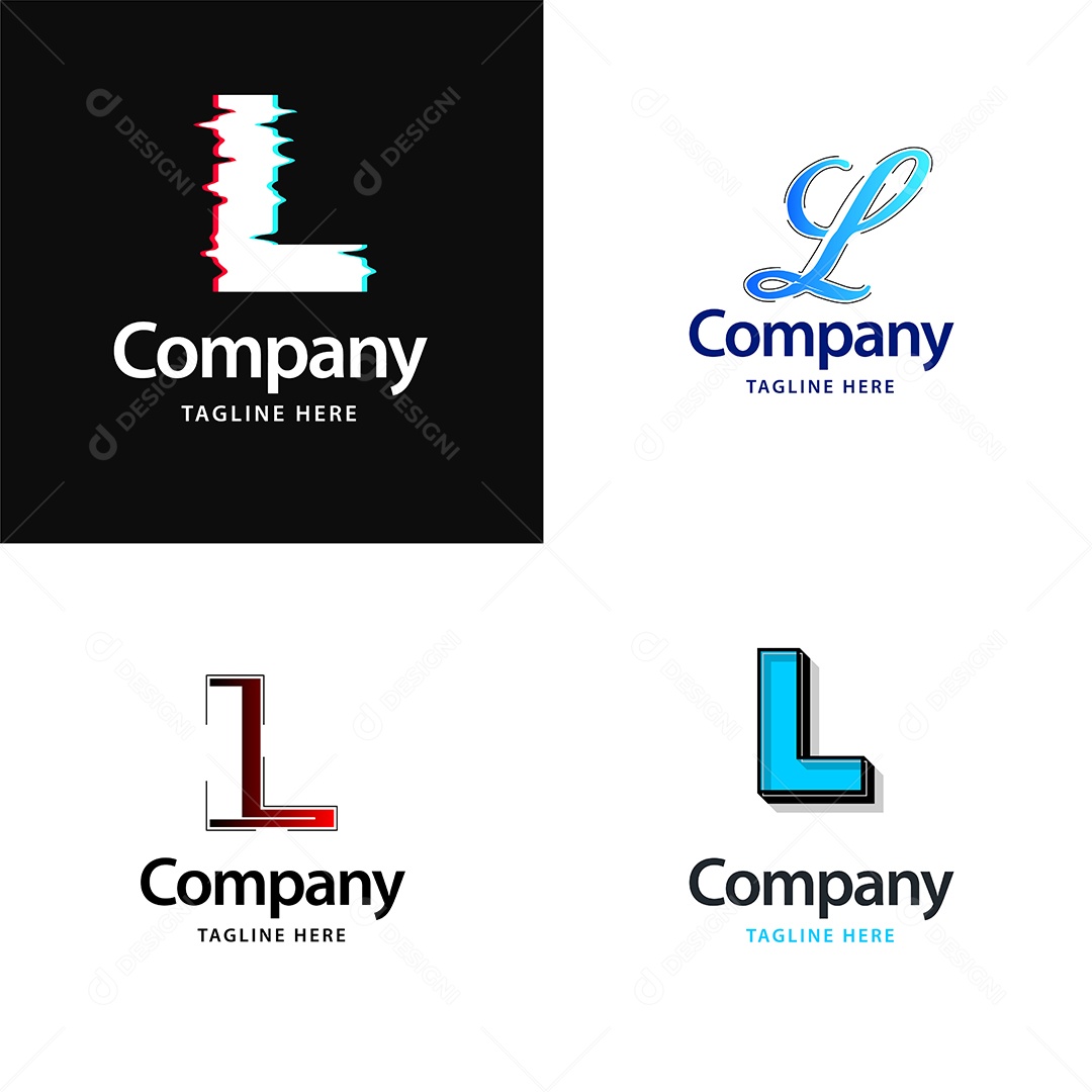 Logo L Personalizada Logotipos Modernos Vetor EPS