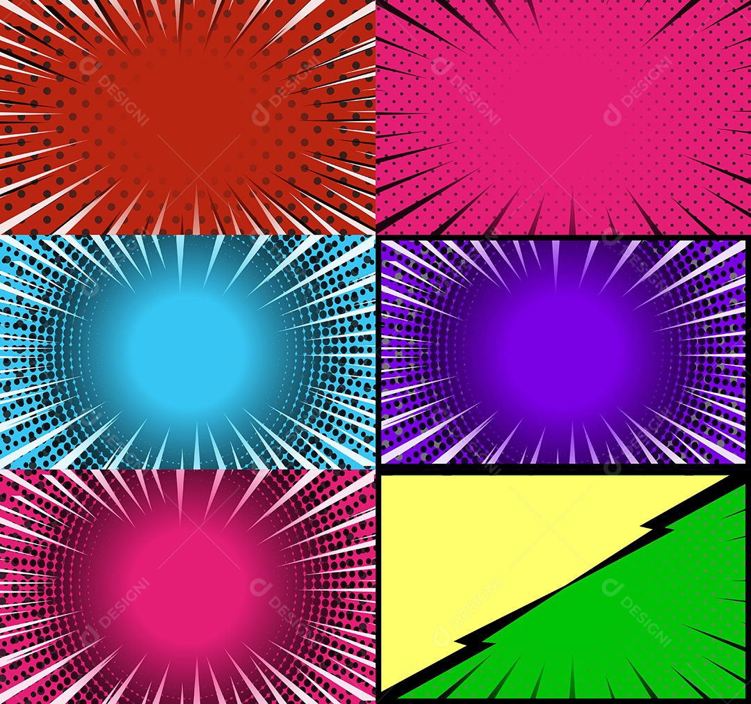 Vetor Retrô De Fundo Em Quadrinhos Coloridos Vetor EPS