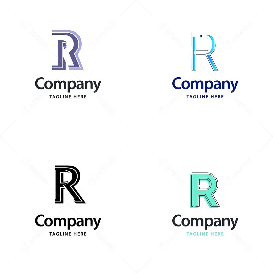 Logo R Personalizada Logotipos Modernos Vetor EPS