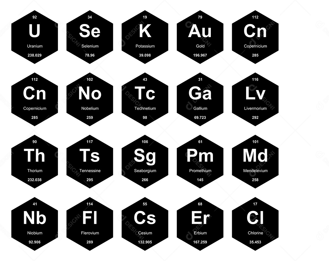 Tabela Periódica Ícones Vetor EPS