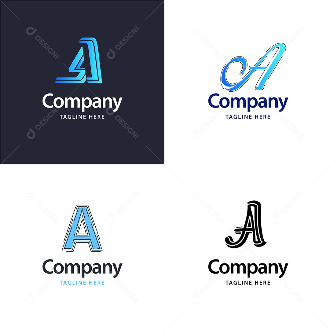 Logo A Personalizada Logotipos Modernos Vetor EPS