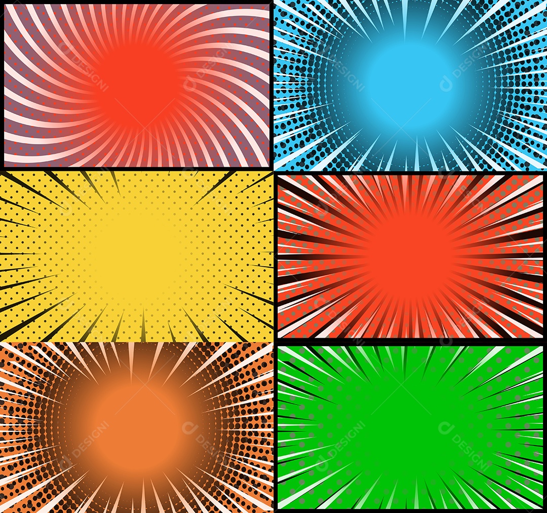 Vetor Retrô De Fundo Em Quadrinhos Coloridos Vetor EPS