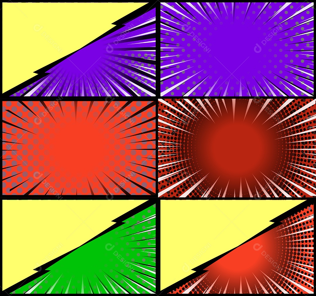 Vetor Retrô De Fundo Em Quadrinhos Coloridos Vetor EPS
