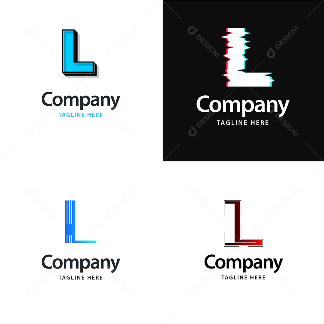 Logo L Personalizada Logotipos Modernos EPS