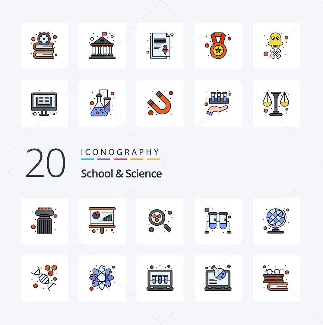 Pacote De Ícones e Elementos Azul Vetores EPS