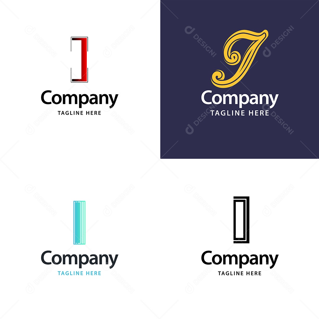 Logo I Personalizada Logotipos Modernos EPS