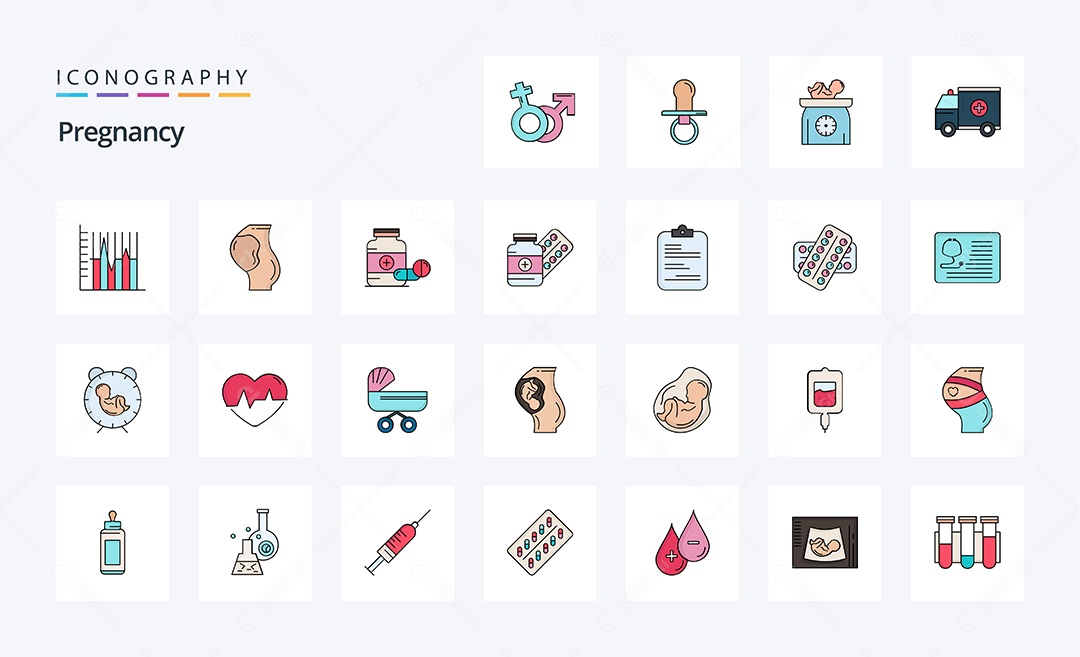 Pacote De Ícones e Elementos Azul Vetores EPS