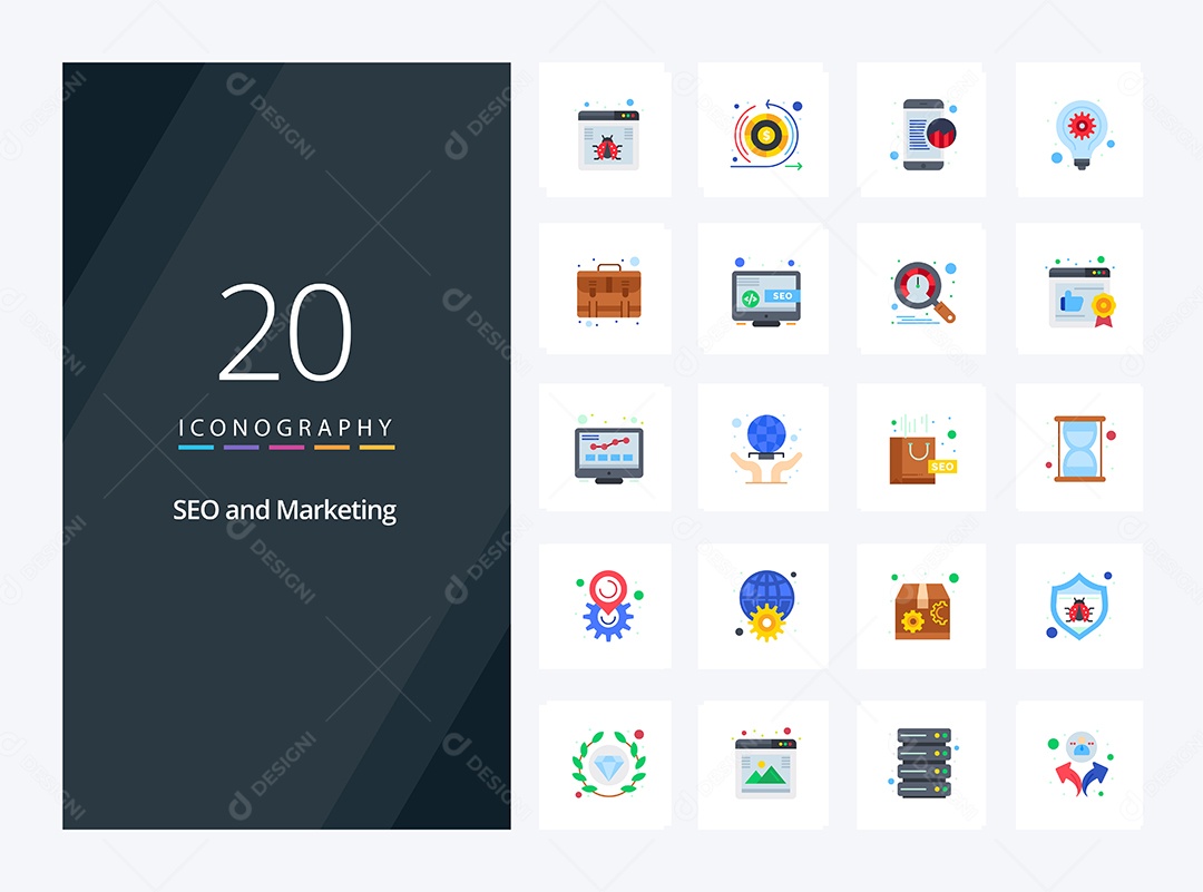 Pacote De Ícones e Elementos Azul Vetores EPS