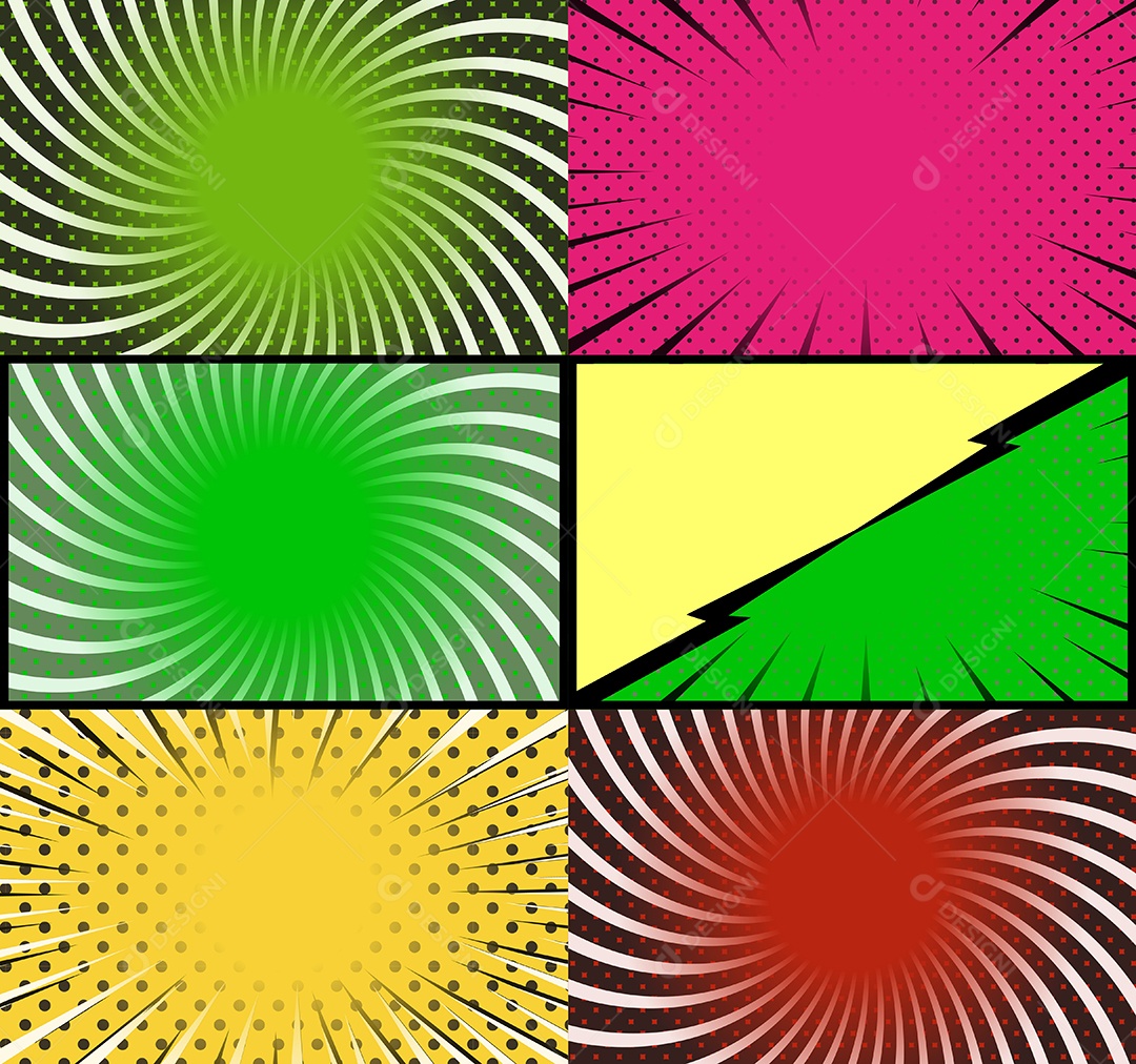 Vetor Retrô de Fundo em Quadrinhos Coloridos Vetor EPS