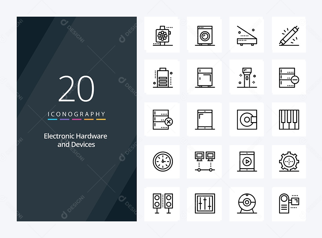 Pacote De Ícones e Elementos Azul Vetores EPS