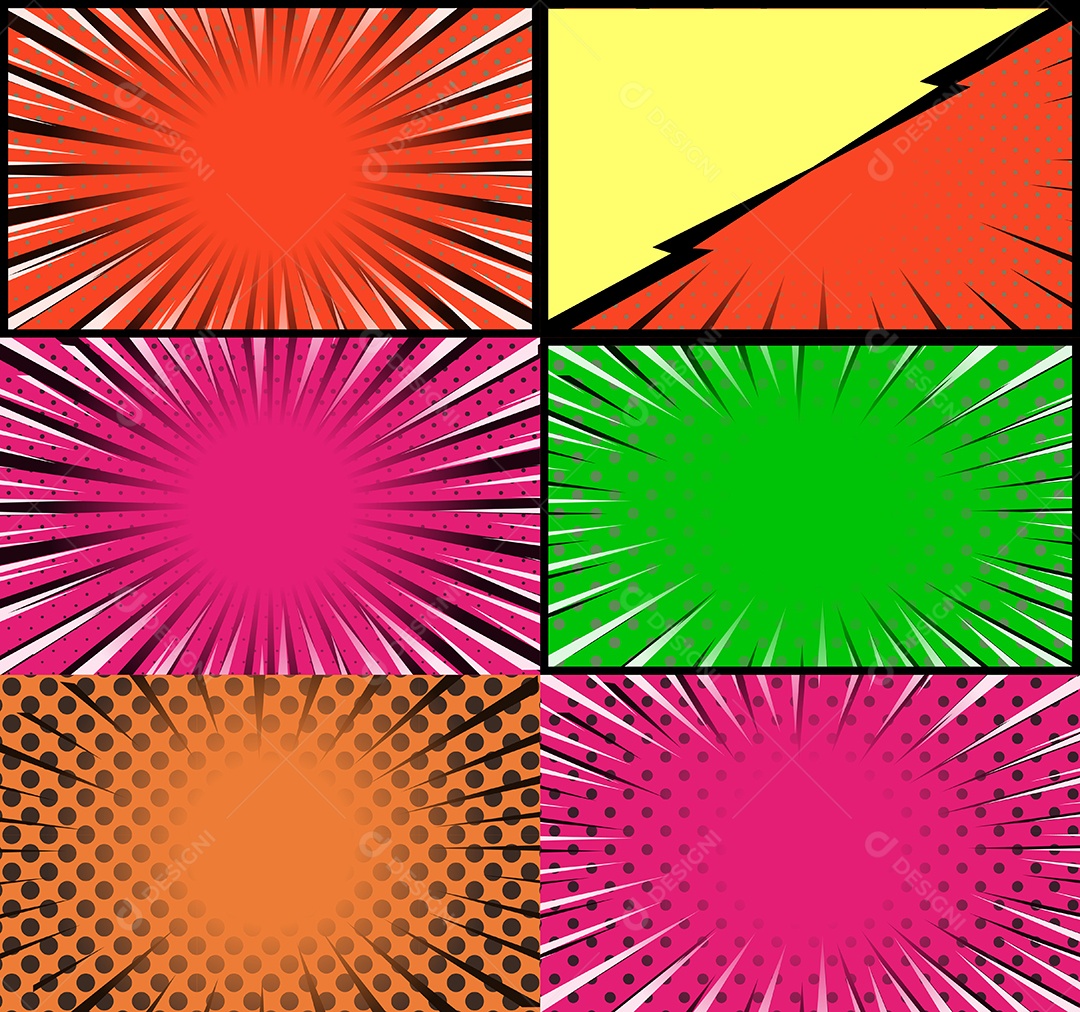 Vetor Retrô de Fundo em Quadrinhos Coloridos Vetor EPS