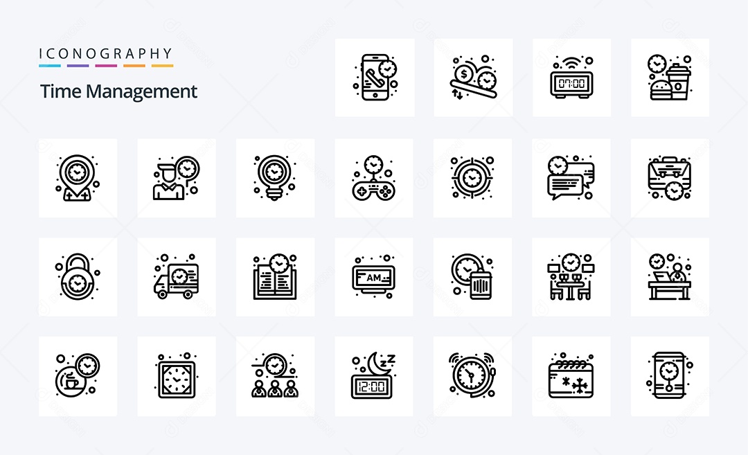 Pacote De Ícones e Elementos Azul Vetores EPS